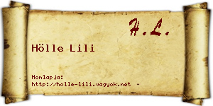 Hölle Lili névjegykártya